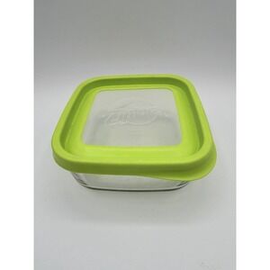 Ziploc Versa Glass Food Storage Container 32 oz Lime Lid RARE Preowned
